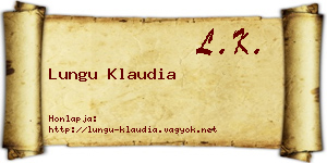 Lungu Klaudia névjegykártya